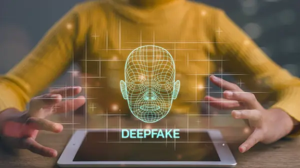 Deepfake Concept Matching Facial Movements Face Swapping Impersonation — Stock Photo, Image
