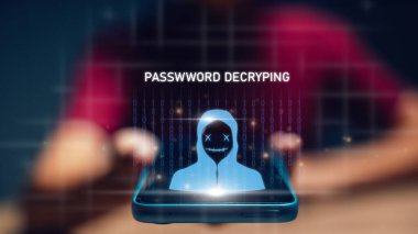 Siber suçlara karşı sunucuları korumak için güvenli erişim interneti üzerinde çalışan siber güvenlik ve ağ koruması