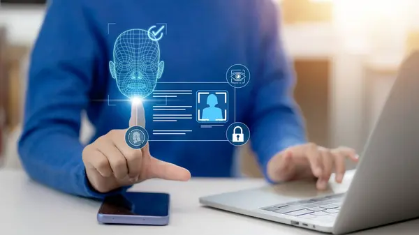 Derin sahte konsept. Yüz değişimi veya taklit için yüz hareketlerinin eşleştirilmesi, gerçekçi ama değiştirilmiş görüntüler ve videolar yaratmak için kullanılan gelişmiş yapay zeka teknolojisi sergilenmesi.