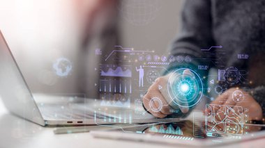 İş zekası kavramı - veri analizi, yönetim araçları, zeka, kurumsal strateji oluşturma, veri odaklı karar verme