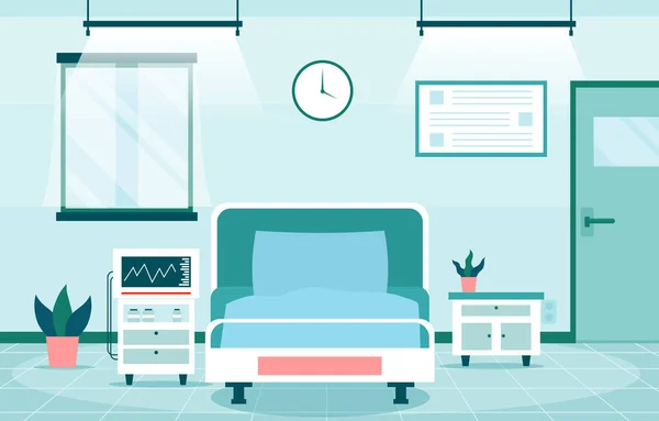 Inpatient Department Hospital Scene Flat Design Vector — Image vectorielle