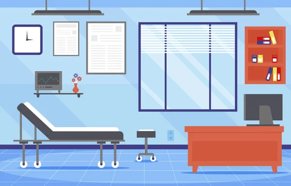 Outpatient Department Hospital Scene Flat Design Vector — Image vectorielle
