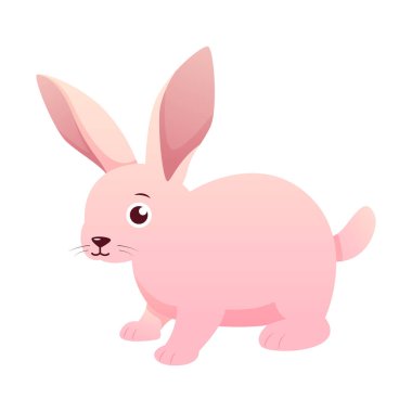 Rabbit . Cute isolated cartoon vector .