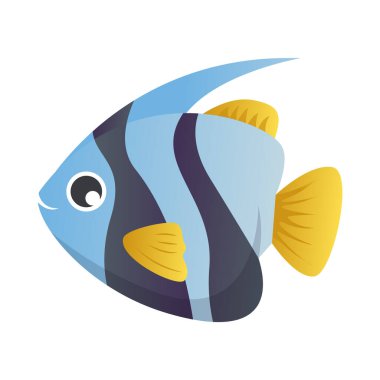 Butterfly fish cartoon character . Vector .