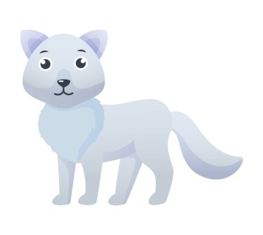 Arctic wolf cartoon character . Vector .