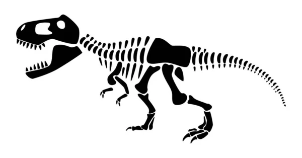 티라노사우루스 골격이야 실루엣 공룡입니다 사이드 Vector — 스톡 벡터