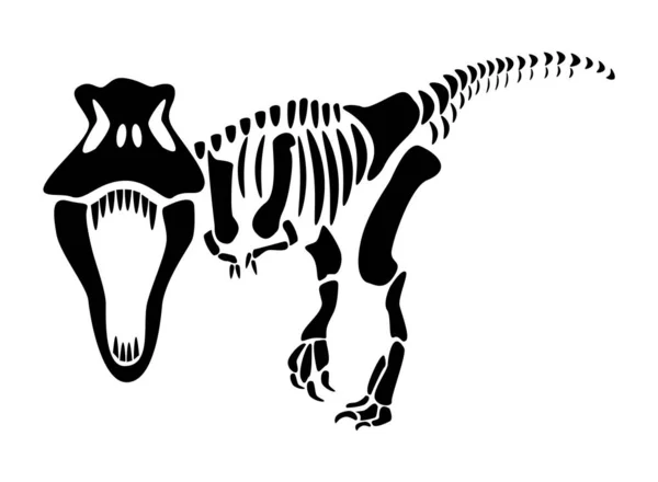 Tyrannosaurus Rex Csontváz Sziluett Dinoszauruszok Előre Nézz Vektor — Stock Vector