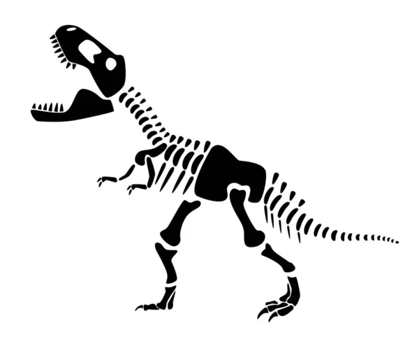 Squelette Tyrannosaure Rex Des Dinosaures Silhouette Vue Latérale Vecteur — Image vectorielle