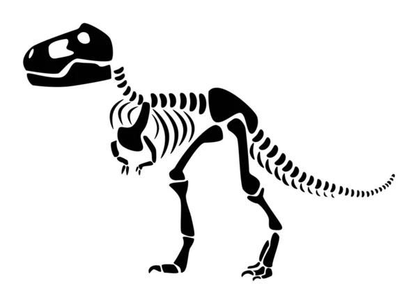 Tyrannosaurus Rex Skeleton Silhouette Dinosaurs Side View Vector — Stock Vector