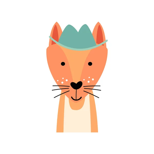 Fox Con Disfraz Verano Animales Vida Silvestre Ilustración Vectorial — Vector de stock