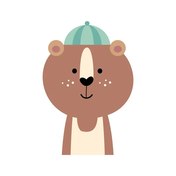 Bear Summer Costume Wildlife Animals Vector Illustration — Stock Vector