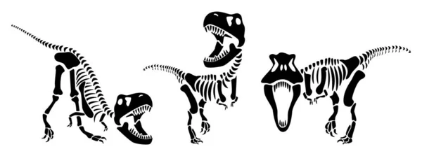 Tyrannosaurus Rex Iskelet Silueti Vektör Illüstrasyonu — Stok Vektör