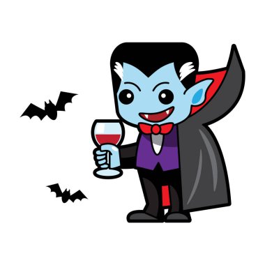 Drakula cadılar bayramı çizgi film karakteri. Vektör .