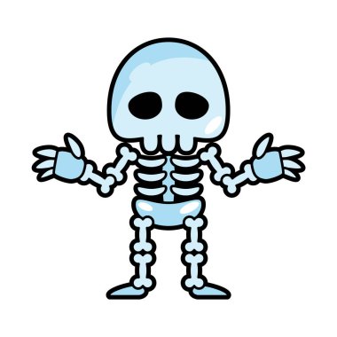 İskelet hayalet. Cadılar Bayramı çizgi film karakterleri. Vektör .