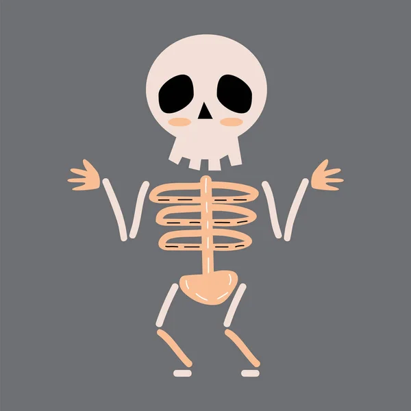 Skelettspöke Halloween Seriefigurer Vektor — Stock vektor