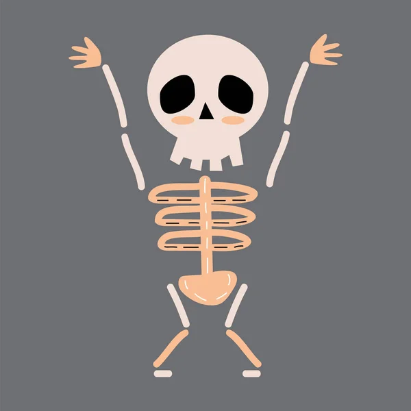 Fantasma Esqueleto Personagens Desenhos Animados Halloween Vetor — Vetor de Stock