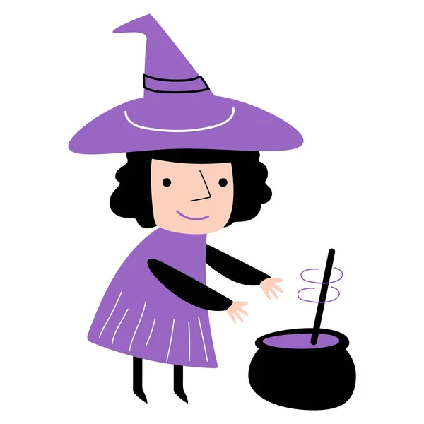 Witch Halloween Cartoon Characters Vector — Stock Vector
