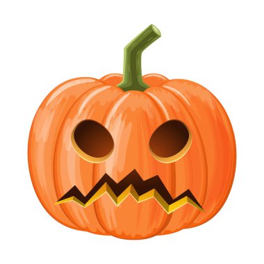 Cadılar Bayramı balkabağı. Jack o'lantern . İzole edilmiş beyaz arka plan. Vektör .