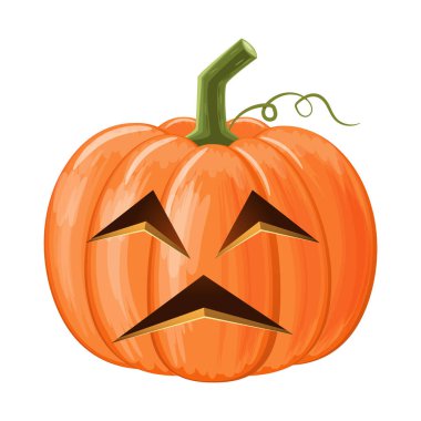 Cadılar Bayramı balkabağı. Jack o'lantern . İzole edilmiş beyaz arka plan. Vektör .