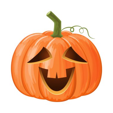 Cadılar Bayramı balkabağı. Jack o'lantern . İzole edilmiş beyaz arka plan. Vektör .