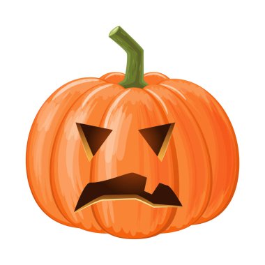 Cadılar Bayramı balkabağı. Jack o'lantern . İzole edilmiş beyaz arka plan. Vektör .