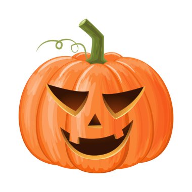 Cadılar Bayramı balkabağı. Jack o'lantern . İzole edilmiş beyaz arka plan. Vektör .