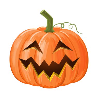 Cadılar Bayramı balkabağı. Jack o'lantern . İzole edilmiş beyaz arka plan. Vektör .