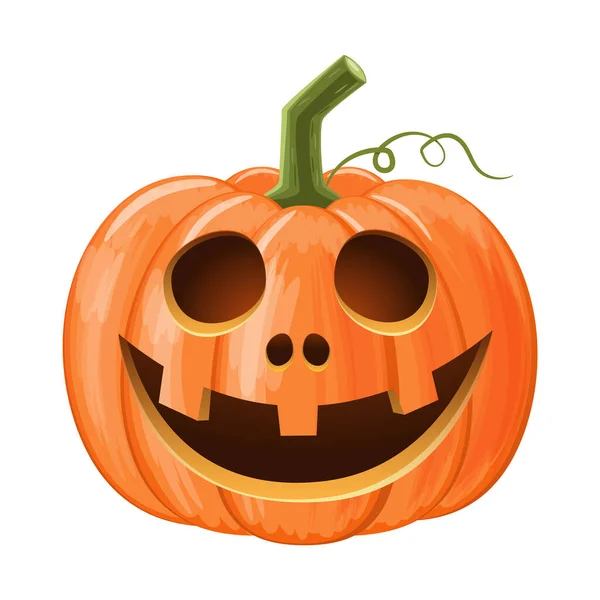 Calabaza Halloween Jack Lantern Fondo Blanco Aislado Vector — Vector de stock