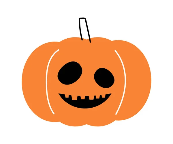 Halloween Pumpkin Jack Lantern Flat Design Isolated White Background Vector — Stock Vector