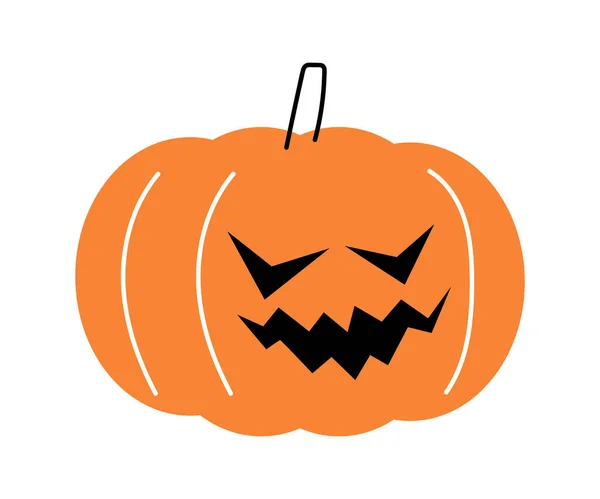 Halloween Pumpkin Jack Lantern Flat Design Isolated White Background Vector — Stock Vector