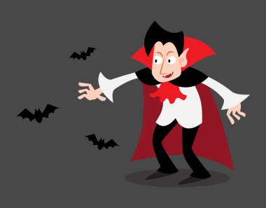 Drakula. Cadılar Bayramı çizgi film karakterleri. Vektör .