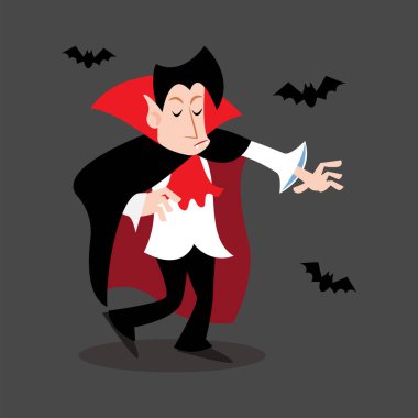 Drakula. Cadılar Bayramı çizgi film karakterleri. Vektör .
