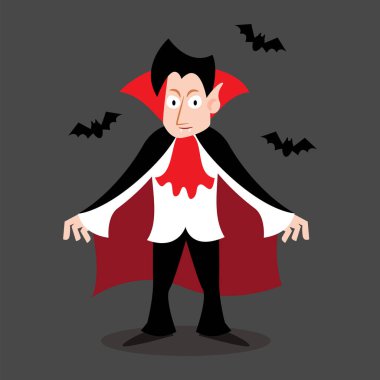 Drakula. Cadılar Bayramı çizgi film karakterleri. Vektör .