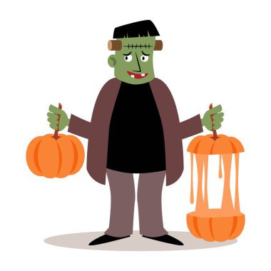 Frankenstein . Cadılar Bayramı çizgi film karakterleri. Vektör .