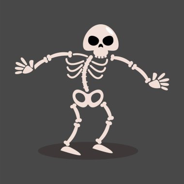 İskelet hayaleti. Cadılar Bayramı çizgi film karakterleri. Vektör .