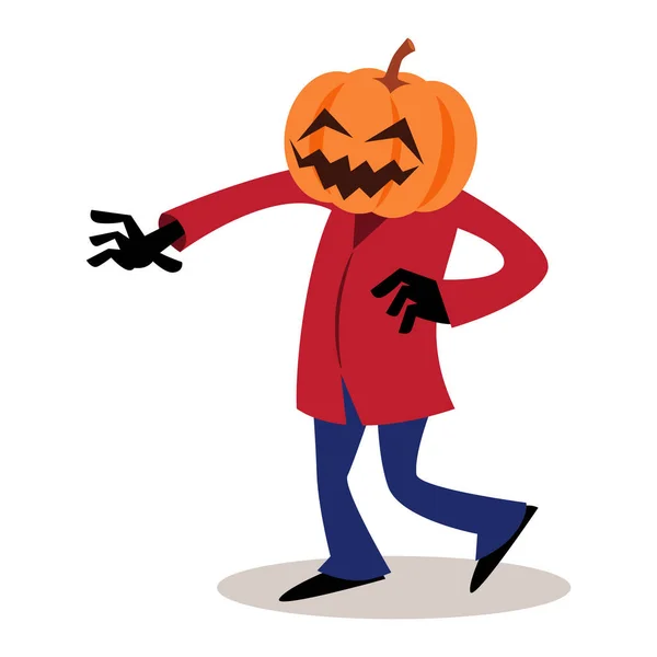 Scarecrow Ghost Pumpkin Head Halloween Cartoon Characters Vector — Stock Vector