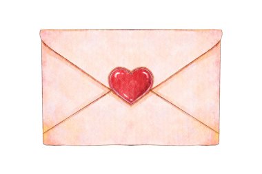 Düğün kartı. Sevgililer Günü objesi. Suluboya boya elementleri Görüntü .