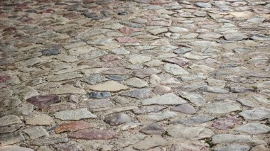 Stone Road Covered with Concrete Vintage Urban Pavement Texture
