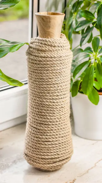 Doğal Jüpiter Halatına Sarılı Dekoratif Ahşap - Ev Dekorasyonu İçin Çevre dostu El Yapımı Zanaatı