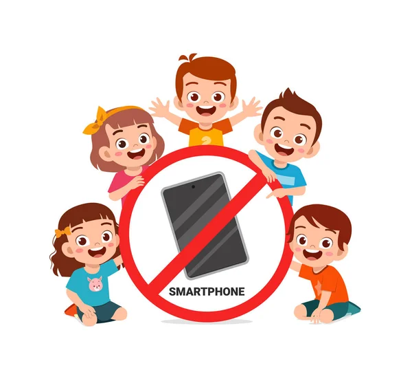 儿童电话区限制警告标志 — 图库矢量图片