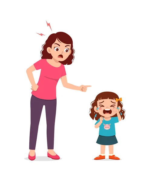 Μητέρα Θυμωμένη Παιδί Λόγω Κακής Συμπεριφοράς — Διανυσματικό Αρχείο
