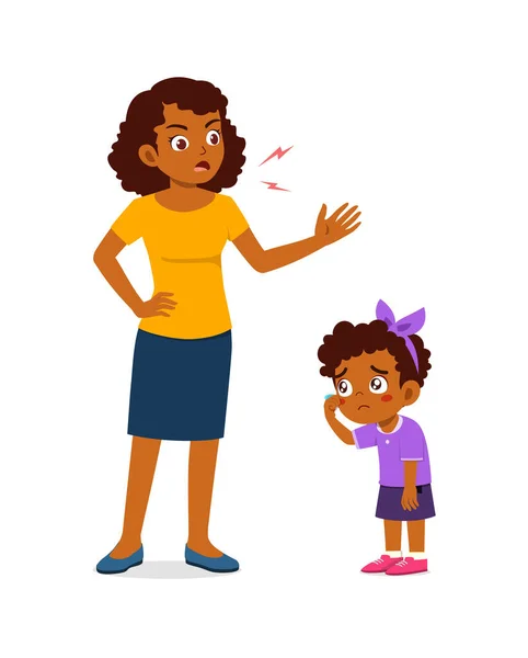 Μητέρα Θυμωμένη Παιδί Λόγω Κακής Συμπεριφοράς — Διανυσματικό Αρχείο