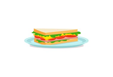 vector of fresh and warm hand made sandwich clipart