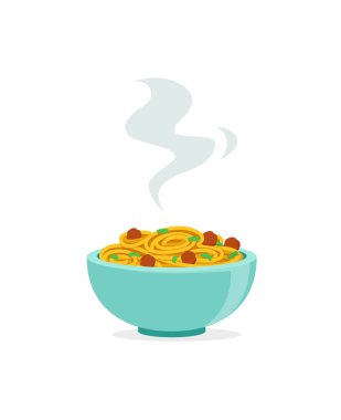 Taze ve sıcak el yapımı spagetti.