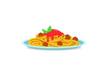 vector of fresh and warm hand made spaghetti clipart