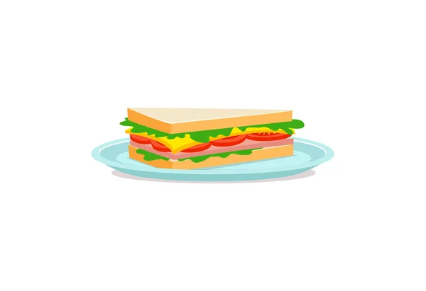 新鮮で温かい手作りのサンドイッチのベクトル — ストックベクタ