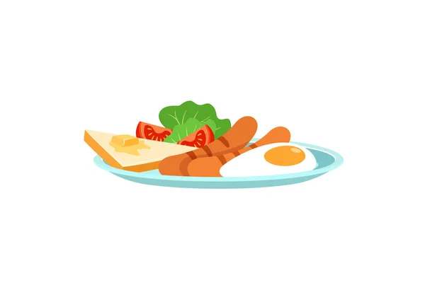Vektor För Färska Och Varma Handgjorda Frukost Måltid — Stock vektor