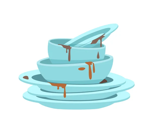 Dirty Dish Good Quality Good Color — Stockvector