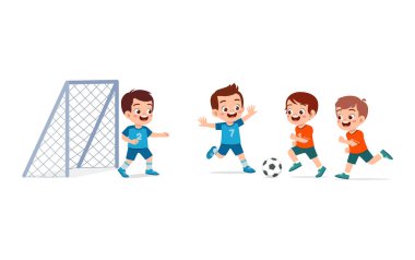 Çocuklar arkadaşlarıyla futbol oynarlar.