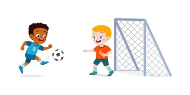 Çocuklar arkadaşlarıyla futbol oynarlar.